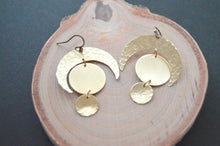 Load image into Gallery viewer, Brass Crescent earrings
