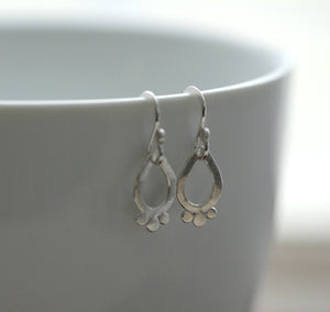 Petite sterling earrings, small everyday earrings, silver dangles, classic silver earrings, yoga jewelry