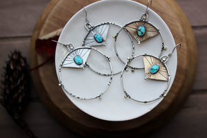 Brass and Sterling silver Morning Light Hoops