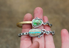 Load image into Gallery viewer, Temptation Cuff Brass and Green Sonoran Turquoise

